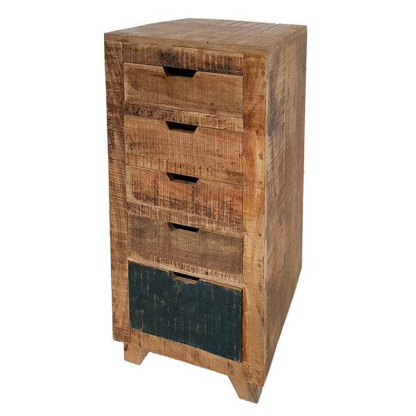 Kommode - Schubladenturm - Sideboard California Mangoholz natur - B 40 / H 92 cm