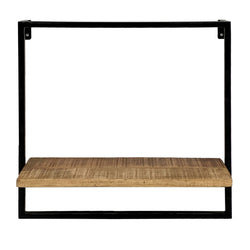 Hanging shelf - wall shelf - bookshelf - Dock metal frame black - Measures 50x50x25 cm