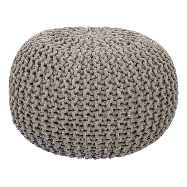 Pouf 3er-Set - Durchmesser 55 cm, gestrickter Hocker/Bodenkissen - Grobstrick-Optik